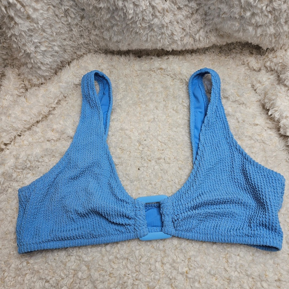 Aerie Swim Crinkle Ring‎ Wide Strap Scoop Bikini Top sz XL